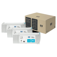 惠普HP 81 680 毫升青色染料墨盒（每包装 3 个）(OS)